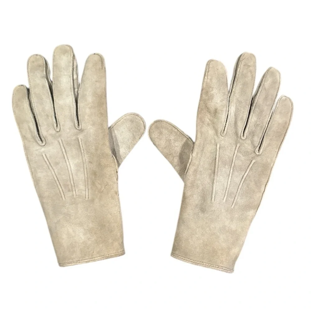 Mid Century Gemsco Taupe Suede Driving Gloves Size 7.5